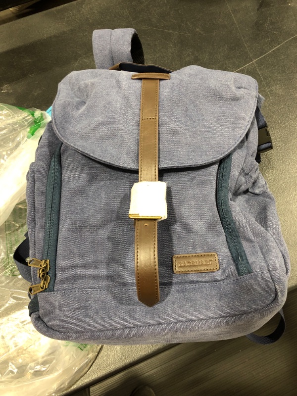 Photo 1 of BAGSMART Camera Backpack, Water Resistant DSLR Camera Bag Canvas Bag Fit up to 15 Laptop with Rain Cover, Tripod Holder for Women and Men (Blue)
