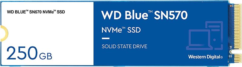 Photo 1 of Western Digital 250GB WD Blue SN570 NVMe Internal Solid State Drive SSD - Gen3 x4 PCIe 8Gb/s, M.2 2280, Up to 3,300 MB/s - WDS250G3B0C
