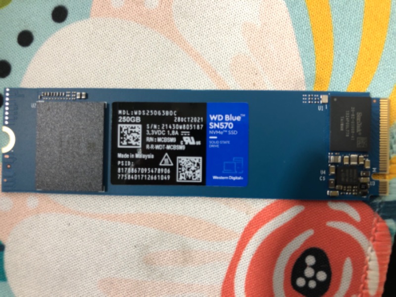 Photo 2 of Western Digital 250GB WD Blue SN570 NVMe Internal Solid State Drive SSD - Gen3 x4 PCIe 8Gb/s, M.2 2280, Up to 3,300 MB/s - WDS250G3B0C
