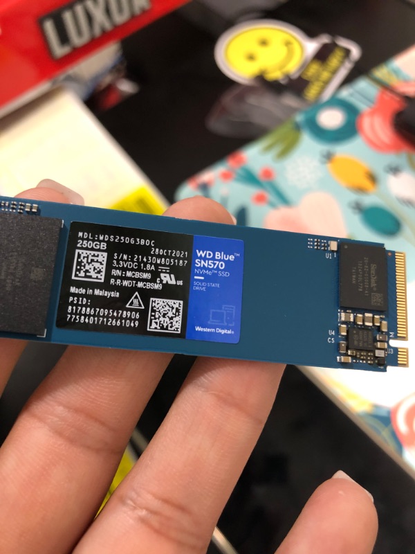 Photo 4 of Western Digital 250GB WD Blue SN570 NVMe Internal Solid State Drive SSD - Gen3 x4 PCIe 8Gb/s, M.2 2280, Up to 3,300 MB/s - WDS250G3B0C
