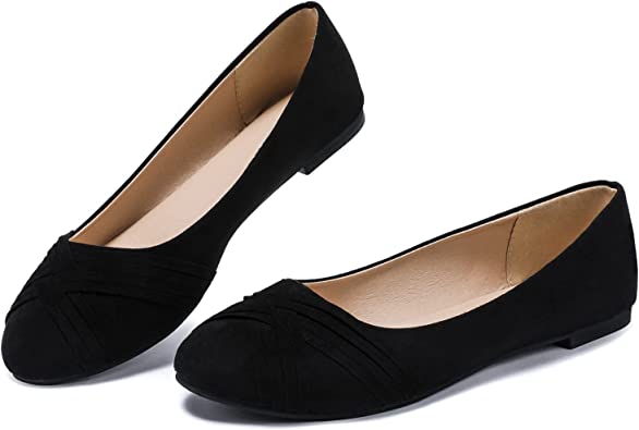 Photo 1 of Roozin Women's Ballet Flat Shoes, Dress Shoe for Women Round Toe Comfortable Slip on Flat Casual Shoes, Size 9