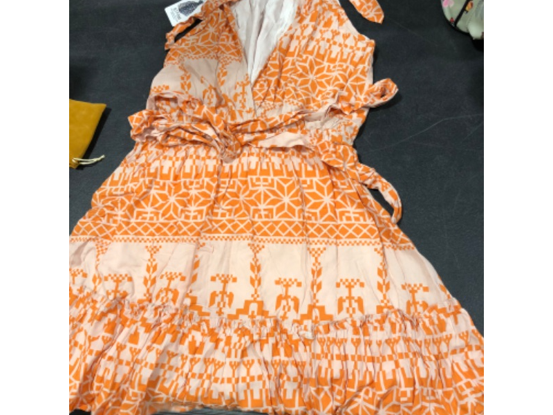 Photo 1 of BTFBM Orange over the Neck Summer Dress, Small