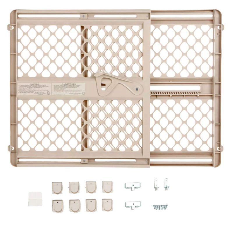 Photo 1 of Toddleroo by North States 42” Wide Supergate Ergo Baby Gate, Made in USA: For Doorways or stairways. Includes Wall Cups. Pressure or Hardware Mount. 26” - 42” Wide (26" Tall, Sand)
