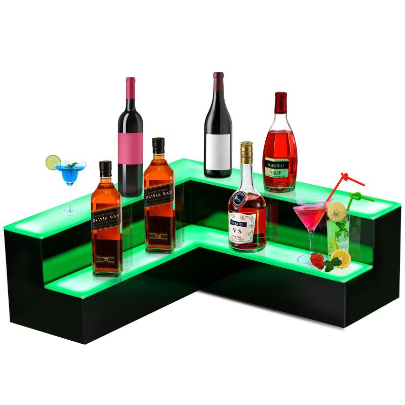 Photo 1 of Corner LED Liquor Bottle Display Shelf