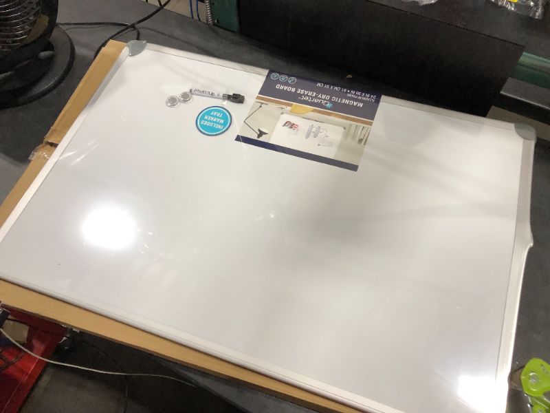 Photo 2 of Quartet Magnetic Whiteboard, 2' x 3' White Boards, Dry Erase Board Includes One Quartet dry erase marker & Marker Tray, Home Office Accessories, Euro Style Aluminum Frame (UKTE2436-ECR)
