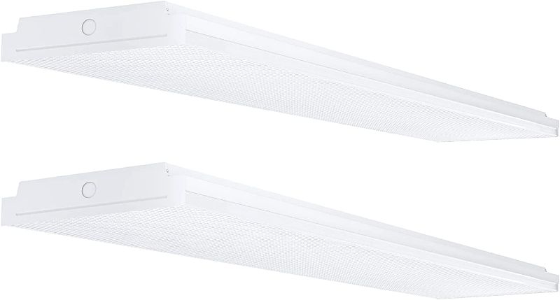 Photo 1 of AntLux 72W LED Wraparound Light 4FT LED Office Lights Ceiling, 8600 Lumens, 4000K Neutral White, 4 Foot Flush Mount Wrap Lighting Fixture for Garage Workshop, Fluorescent Light Replacement, 2 Pack
