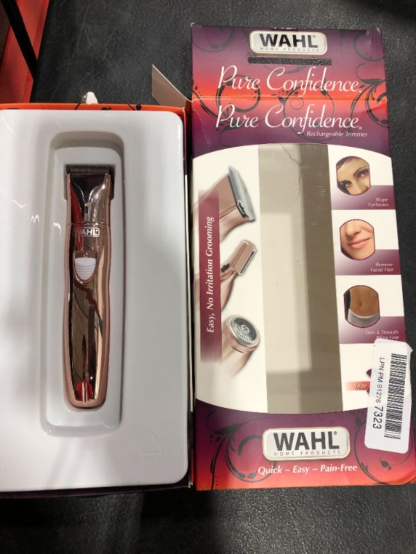 Photo 2 of Wahl Pure Confidence Rechargeable Electric Razor, Trimmer, Shaver, & Groomer for Women with 3 Interchangeable Heads - Model 9865-2901V
