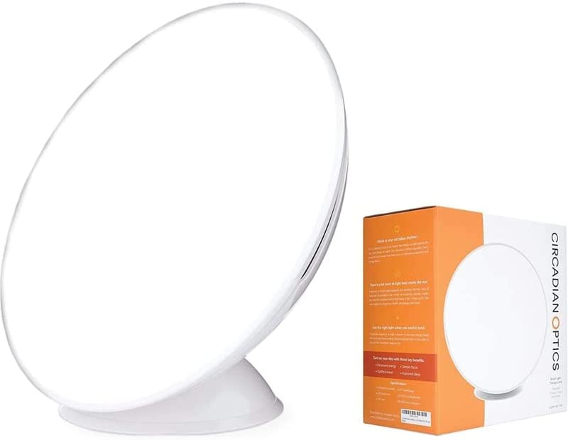 Photo 1 of Circadian Optics Light Therapy Lamp - UV-Free LED Happy Mood Lamps with 10,000 Lux for Seasonal Sunlight Changes - Full Spectrum Sun Lights for Work from Home - Lampu (White)
