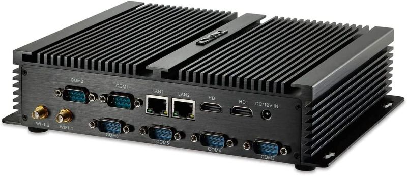 Photo 1 of Kingdel Fanless Mini Desktop Computer, Powerful Industrial PC with Intel i7 CPU, 8GB RAM, 128GB SSD, 2xNICs, 2xHD Ports, 4xUSB 3.0, 6xCOM RS232, Windows 10 Pro
