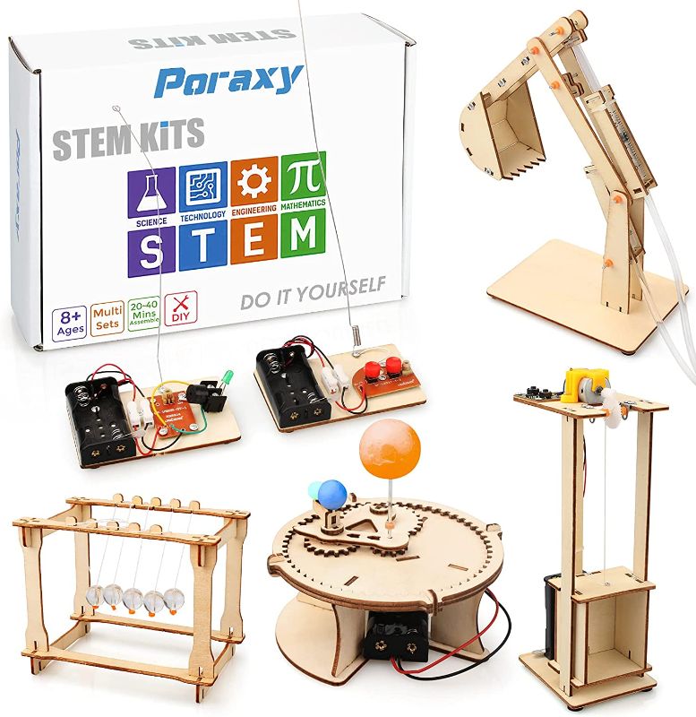 Photo 1 of 5 Set STEM Kit, Wooden Building Kits, Assembly 3D Puzzles, Educational DIY STEM Toys , Science Experiment Projects for Boys and Girls
