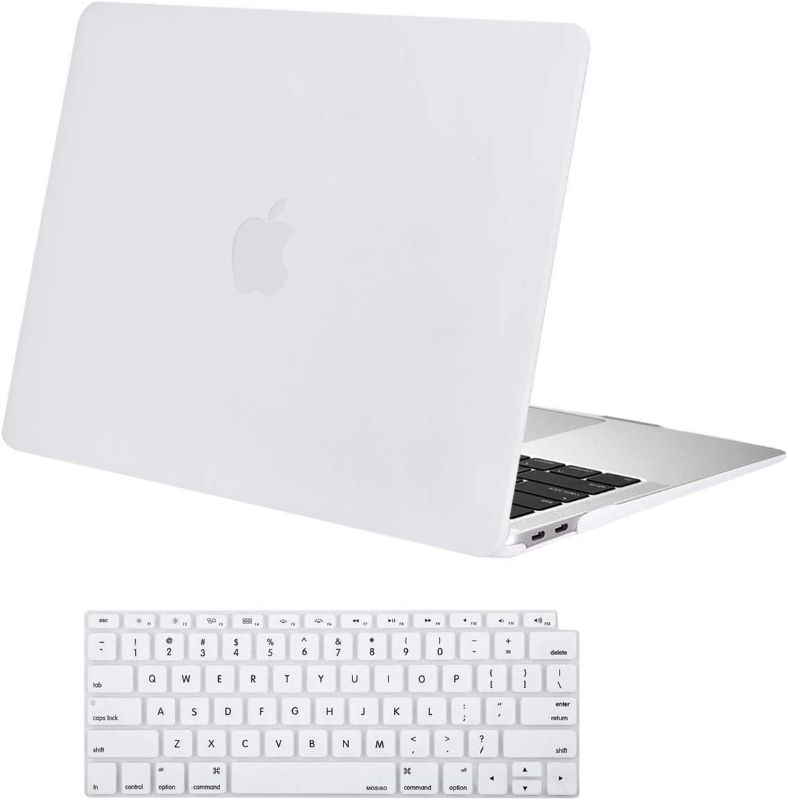 Photo 1 of MOSISO Compatible with MacBook Air 13 inch Case 2022 2021 2020 2019 2018 Release A2337 M1 A2179 A1932 Retina Display with Touch ID, Plastic Hard Shell Case & Keyboard Cover Skin, White
