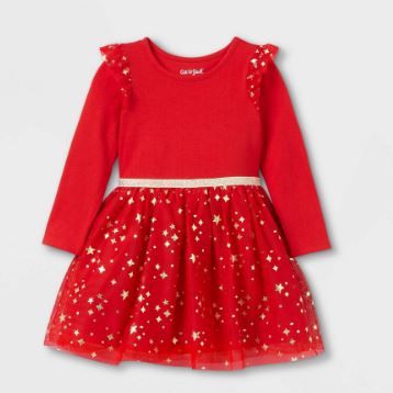 Photo 1 of 2 COUNT OF Toddler Girls' Glitter Holiday Long Sleeve Tutu Dress - Cat & Jack™ 
