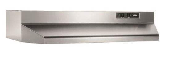 Photo 1 of Broan-NuTone 40000 Series 30 in. 210 Max Blower CFM Ducted Under-Cabinet Range Hood with Light in Stainless Steel
