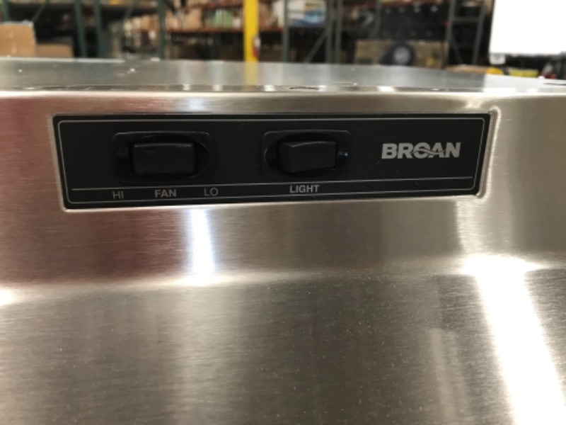 Photo 3 of Broan-NuTone 40000 Series 30 in. 210 Max Blower CFM Ducted Under-Cabinet Range Hood with Light in Stainless Steel
