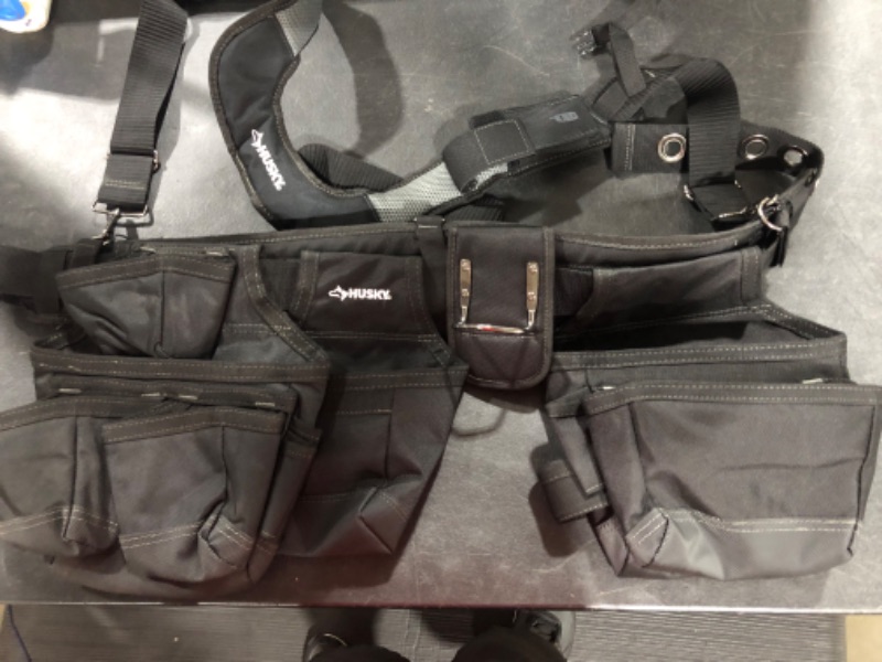 Photo 1 of 3-Bag Black Framer's Suspension Rig Work Belt with Suspenders
