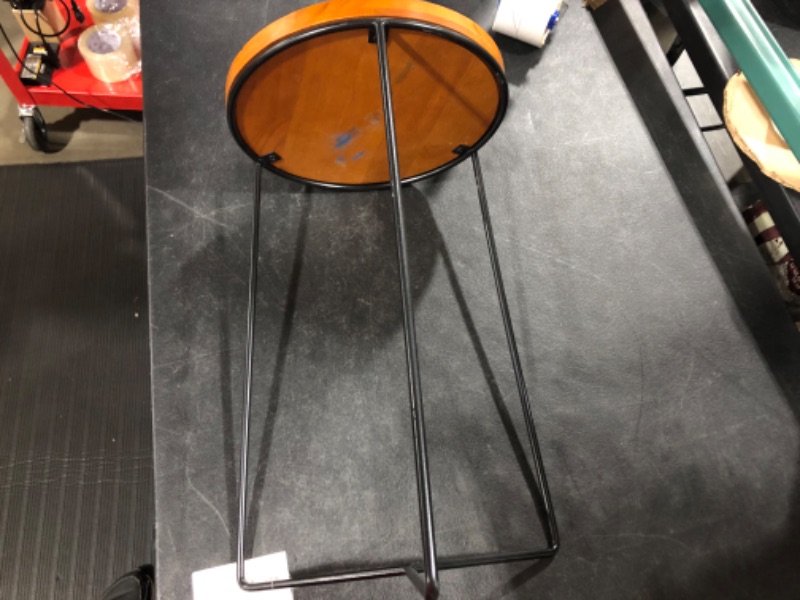 Photo 1 of 19 INCH HIGH 11.5INCH WIDE ROUND WOOD TOP PLANT STAND