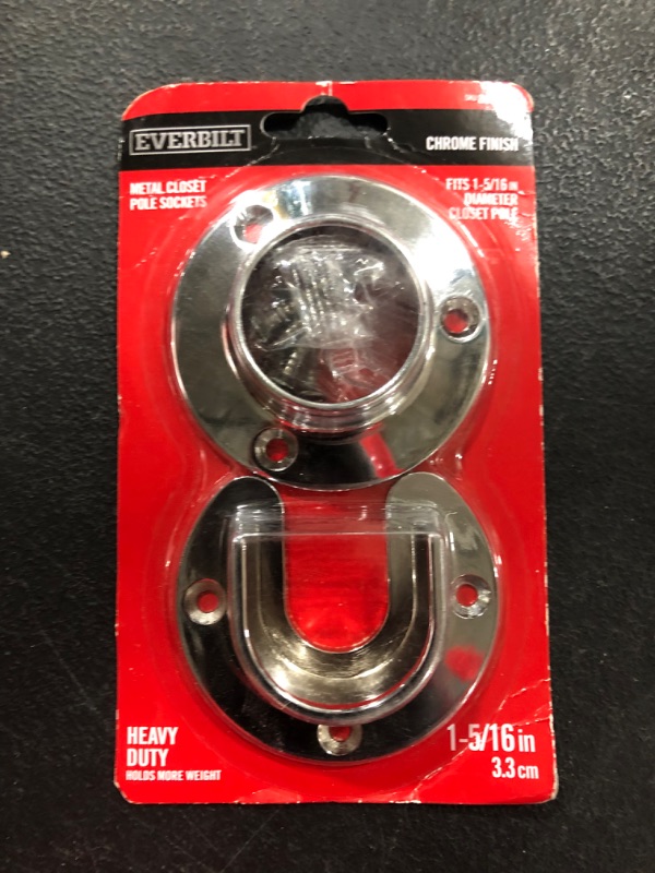 Photo 1 of 1-5/16 in. Heavy-Duty Chrome Closet Pole Sockets
