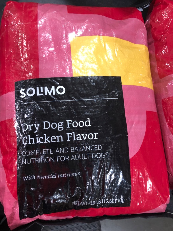 Photo 2 of Amazon Brand - Solimo Basic Dry Dog Food, Chicken Flavor, 30 lb bag
