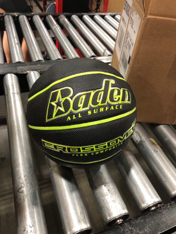 Photo 2 of Baden Crossover Indoor/OutdoorBasketball-Black/Green Size 5
 FLAT!!! 