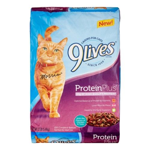 Photo 1 of 12-lb 9 Lives Protein Plus with Chicken & Tuna Flavors Dry Cat Food, Bag BB NOV 01 2022 
