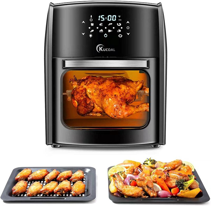 Photo 1 of 8 in 1 Air Fryer, 13-QT Air Fryer Oven with Digital Touch Screen, Toast, Bake, Roast, Rotisserie, Hot Oven Oilless Cooker, 1700W Electric Toaster Oven with Dehydrate, 7 Accessories & 50 Recipes
