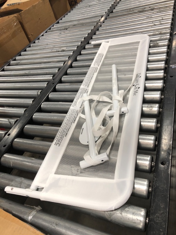 Photo 1 of Dream On Me Lightweight Mesh Security Adjustable Bed Rail with Breathable Mesh Fabric in White
