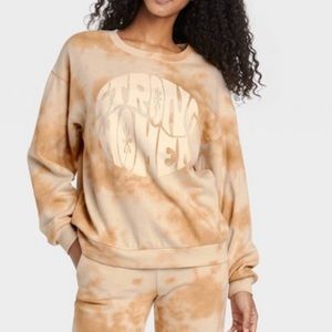 Photo 1 of LARGE Isaac Morris brown & tan tie dye womens sweatshirt "strong women"