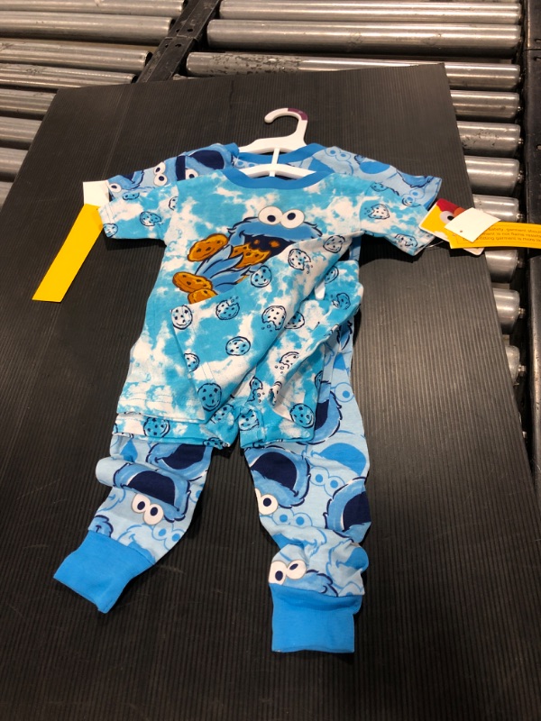 Photo 2 of 3T Toddler Boys' 4pc Sesame Street Cookie Monster Short Sleeve Snug Fit Pajama Set 