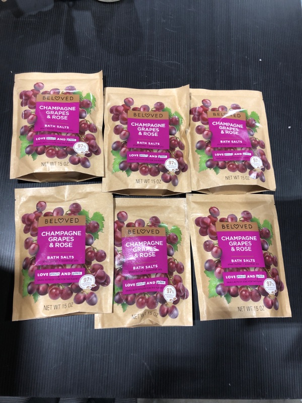 Photo 2 of 6 PACK!!! 15oz Beloved Champagne Grapes and Rose Bath Salts 
