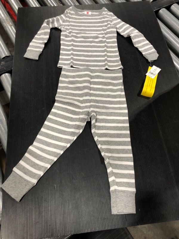 Photo 2 of 2T Toddler Striped 100% Cotton Tight Fit Matching Pajama Set - Gray
