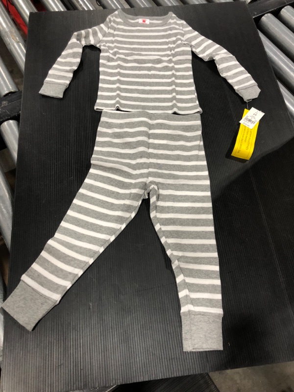 Photo 2 of 2T Toddler Striped 100% Cotton Tight Fit Matching Pajama Set - Gray

