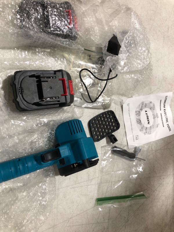 Photo 1 of Mini Chainsaw, Cordless Electric 4 Inch Chain Saw W/ 20V 2.0Ah Battery & Charger, Safety Lock & 90° Baffle,Handheld, Lightweight & Easy Carry For Outdoor Use/Tree/Log/Branches/Wood Cutting/Trimming
