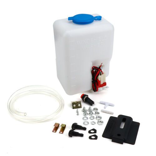 Photo 1 of 12V UTV Windshield Washer Bottle Universal Tank Pump Wiper System Reservoir Kit
