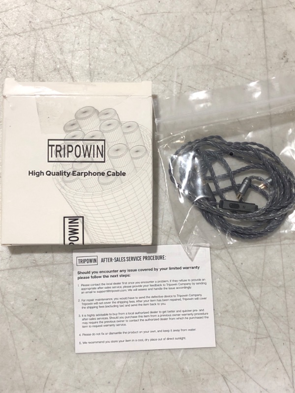 Photo 2 of TRIPOWIN C8 8-Core Silver Copper Foil Braided Earphone Replacement Upgrade Cable, Tinsel Silver Copper Wire for BL03 KZ ZS10 PRO AS10 ZS10 ZS6 ES4 ZST ZSR TRN V80(3.5mm, 2 pin 0.78mm Connector)
