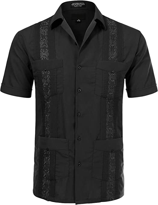 Photo 1 of Allsense Men's Short Sleeve Relaxed Fit Cuban Guayabera Shirts
