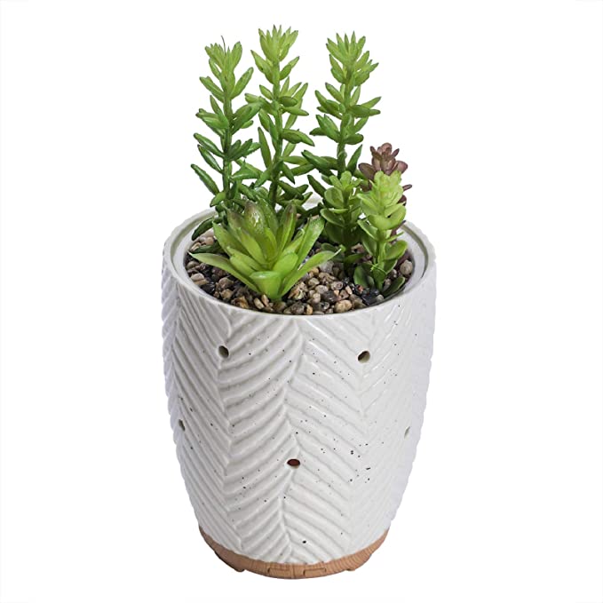 Photo 1 of Essential Oil Diffuser, Artificial Succulent Plants Potted Diffusers for Essential Oils with 7 Colors LED Light,Ceramic Cool Mist Super Quiet Aromatherapy Diffuser for Home Office Bedroom
