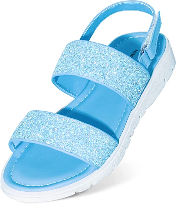 Photo 1 of Girls Glitter Sandals Two Strapped Open Toe Hook and Loop Summer Shoes with Sling Back (Big Kids/Teens)
