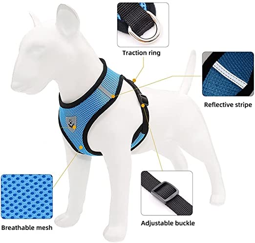 Photo 1 of BAAPET Breathable Dog Harness for Small Puppy, Medium or Large Dogs Step-in and Air Mesh with 6 Feet Reflective Rope Dog Leash
