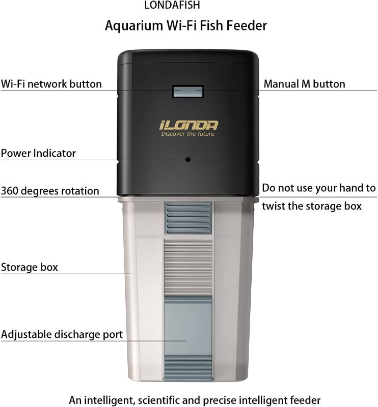 Photo 1 of Aquarium Wi-Fi Fish Feeder Automatic Fish Feeders Auto Fish Food Timer Feeder for Fish Tank
