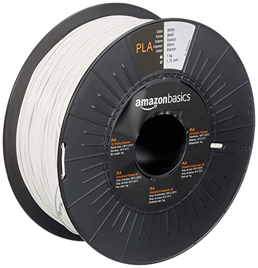 Photo 1 of Amazon Basics PLA 3D Printer Filament, 1.75mm, White, 1 kg Spool
