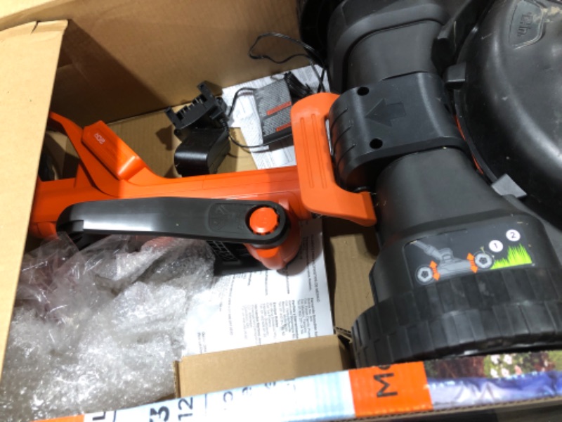 Photo 1 of BLACK+DECKER Cordless Lawn Mower, String Trimmer, Edger, 3-in-1 (MTC220)
