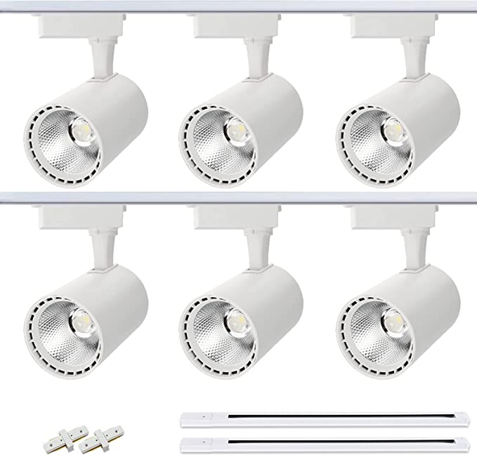 Photo 1 of 6 Packs Plug in LED (Include 6.5Foot Track Rails )Doavis Track Lighting System 3000K Warm White .20w x 6 Track Lighting Heads for Accent Task Wall,Spot Light Ceiling Lighting Fixtures for Shop
