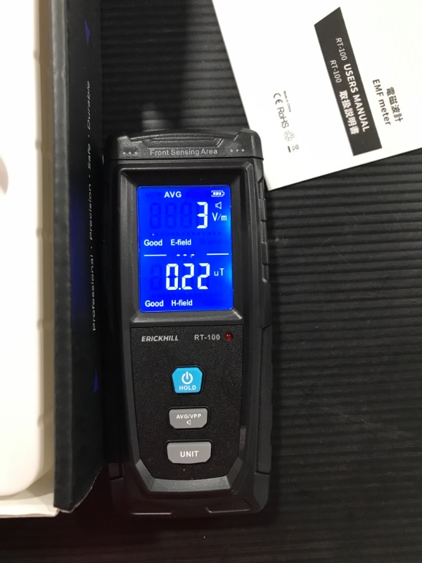 Photo 3 of ERICKHILL EMF Meter, Rechargeable Digital Electromagnetic Field Radiation Detector Hand-held Digital LCD EMF Detector, Great Tester for Home EMF Inspections, Office, Outdoor and Ghost Hunting
