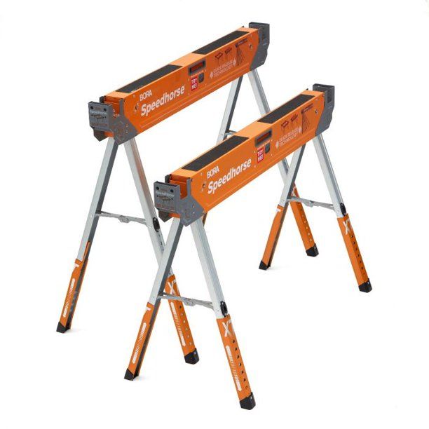 Photo 1 of 30 in. to 36 in. Steel Speedhorse XT Adjustable Height Sawhorse with Auto Release Legs (2-Pack)
