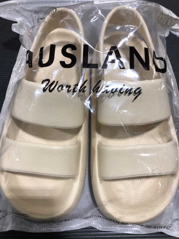 Photo 2 of Ausland women's flat sandals two strap, casual dress comfy sandal singback open toe 8.5