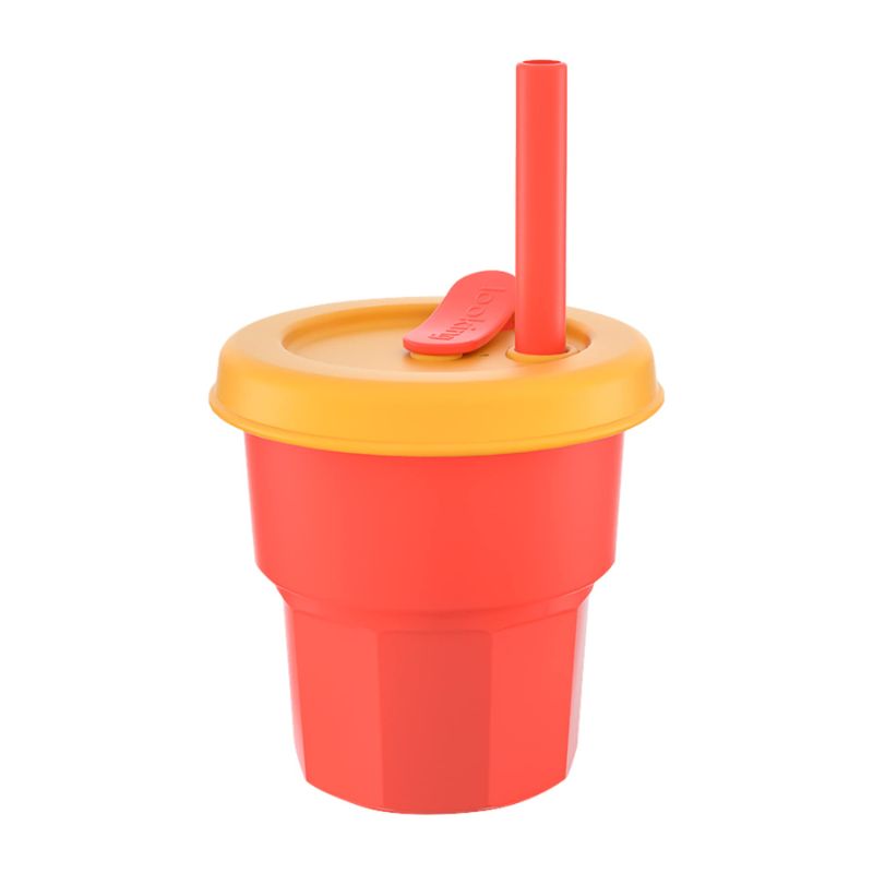 Photo 1 of 14oz Reusable Silicone Kids' Cups with Lids and Straws Spill-proof and Shatter-proof BPA Free for Smoothies Juices Hot & Cold Drinks