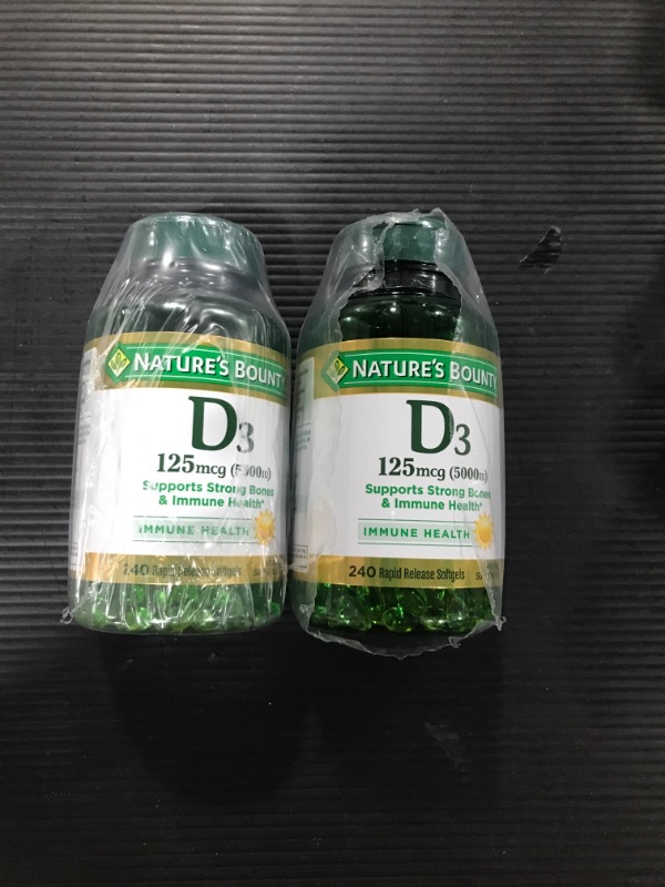 Photo 2 of 2 Nature's Bounty® Vitamin D3 125 Mcg (5000 IU), 480 Softgels BEST BY 11/24