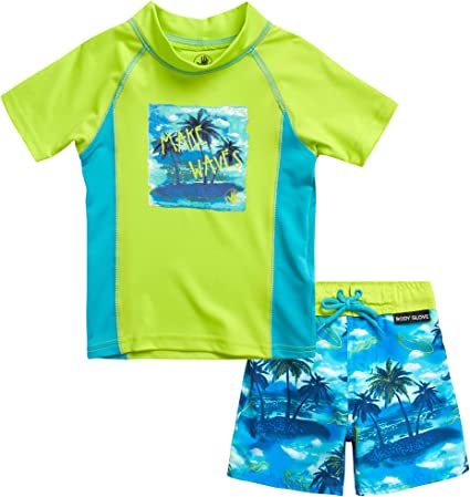 Photo 2 of 
Visit the Body Glove Store
Body Glove Baby Boys' Rash Guard Set - 2 Piece UPF 50+ Swim Shirt and Bathing Suit (Toddler) SIZE 4