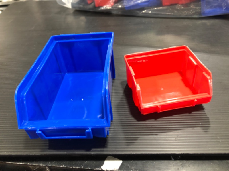 Photo 1 of  LocBin Stacking, Hanging , Interlocking Polypropylene Bins, Blue and Red
