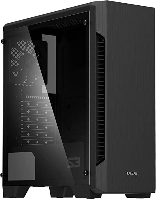 Photo 1 of Zalman S3 ATX Mid Tower Computer Case w/ Tempered Glass Side Panels & 3X Pre-Installed 120mm Fans for Desktop Workstations Gaming Maximum Airflow - (Tempered Glass - 3 Fans),S3 TG